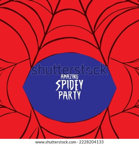 amazing spider party background vector red and blue eyes
