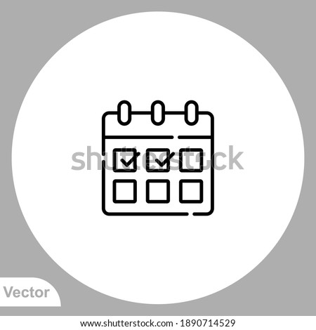 Calendar icon sign vector,Symbol, logo illustration for web and mobile