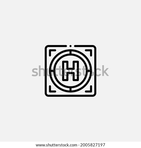 Heliport icon sign vector,Symbol, logo illustration for web and mobile
