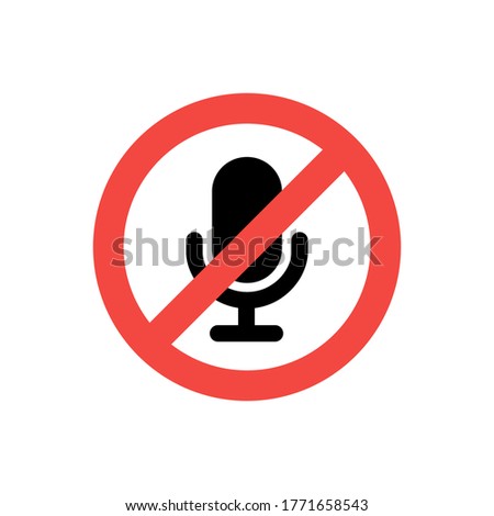 Crossed-out microphone icon. Vector illustration