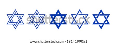 Star of David symbol. Jewish Israeli religious symbol. Judaism sign. Vector illustration Сток-фото © 