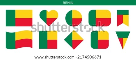 Benin flag icon set vector illustration. Design template