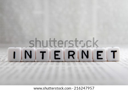 internet word on white cube