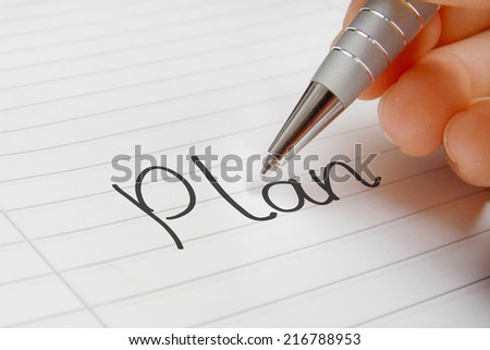Plan word handwriting