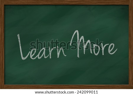 learn more word written on chalkboard