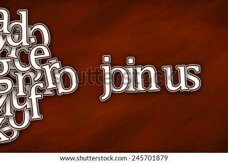 join us words on red background