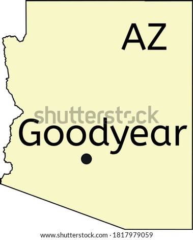 Goodyear city location on Arizona map