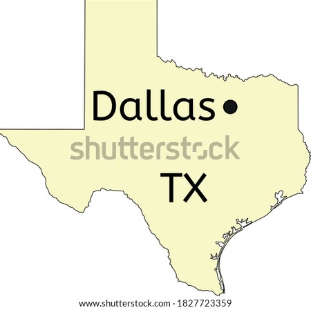 Dallas city location on Texas map