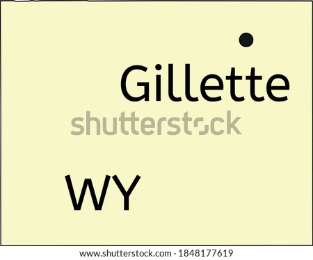 Gillette city location on Wyoming map
