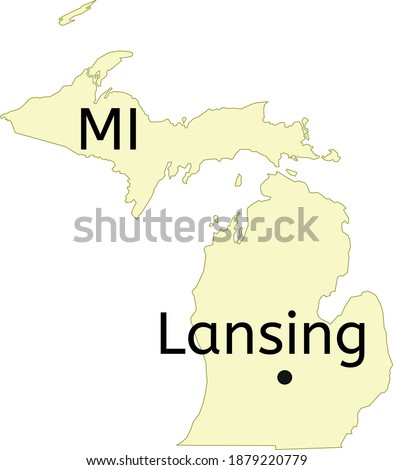 Lansing city location on Michigan map