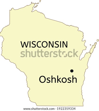 Oshkosh city location on Wisconsin state map