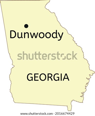 Dunwoody city location on Georgia state map