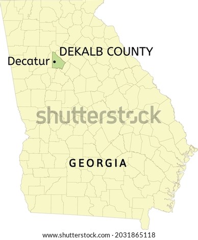 DeKalb County and city of Decatur location on Georgia state map