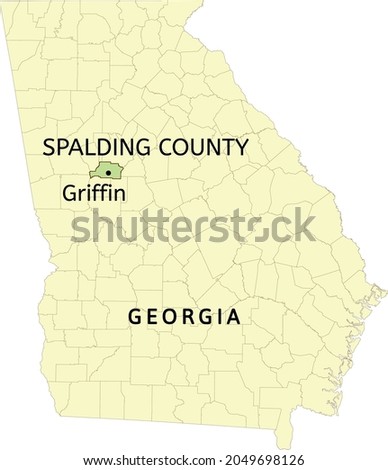 Spalding County and city of Griffin location on Georgia state map