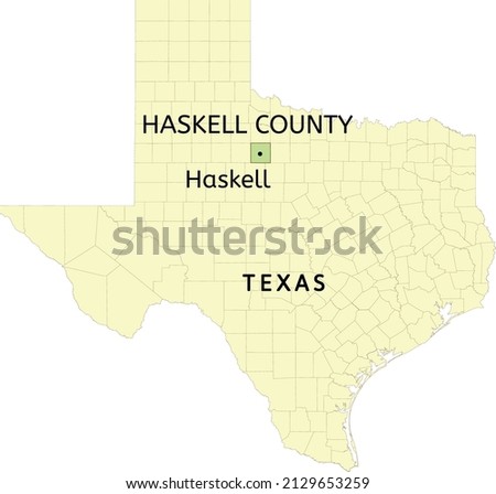 Haskell County and city of Haskell location on Texas state map