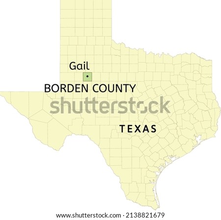 Borden County and unincorporated community of Gail location on Texas state map