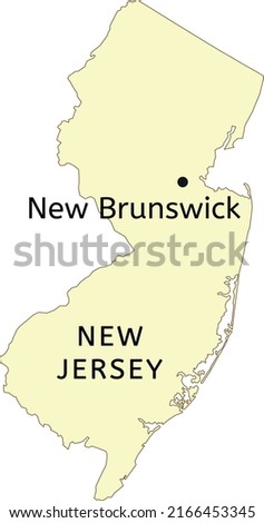 New Brunswick city location on New Jersey map