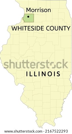Whiteside County and city of Morrison location on Illinois state map