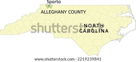 Alleghany County and town of Sparta location on North Carolina state map