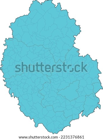 Bitburg-Prüm district administrative outline map of Rhineland-Palatinate state. Federal Republic of Germany. Vectored. Colored