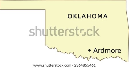 Ardmore city location on Oklahoma state map