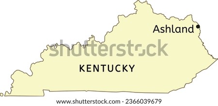 Ashland city location on Kentucky state map