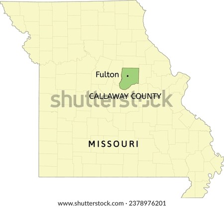 Callaway County and city of Fulton location on Missouri state map