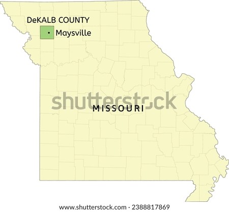 DeKalb County and city of Maysville location on Missouri state map