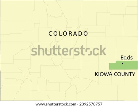 Kiowa County and statutory town of Eads location on Colorado state map