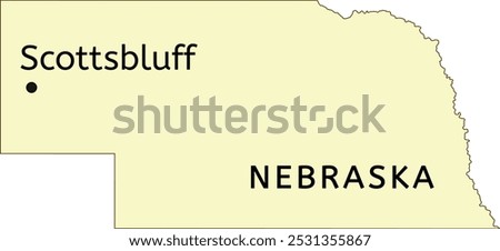 Scottsbluff city location on Nebraska state map