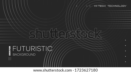 Abstract futuristic technology. Abstract background with dynamic lines and circles. Applicable for wall poster, poster, user interface, cover, banner, social networks.