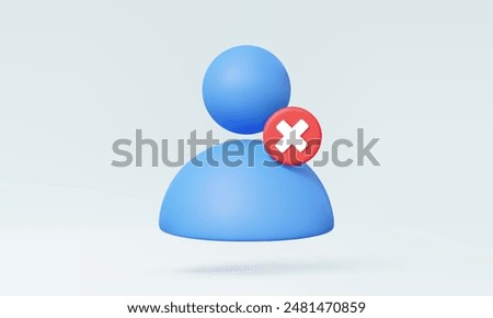 incorrect account profile name wrong check not unlock signin username password personal Cancel login online, protection, safety verification web security data support, Eps 10 vector. 3D illustration