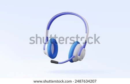 3d vector Headphone icon support consultant talk concept. headset call center customer service help on pastel background. speech helpdesk contact social media. Eps 10 vector. illustration elements