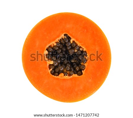 Similar – Foto Bild Halbierte Papaya auf blauem Hintergrund. Platz zum Kopieren.