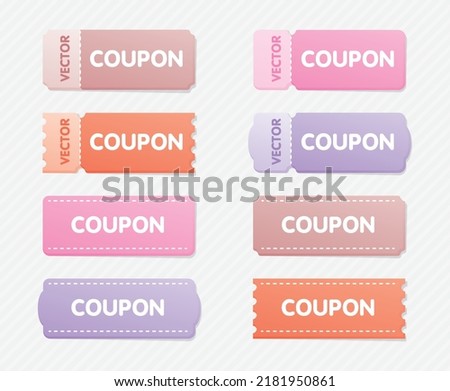 cute pastel 3d illustration vector coupon graphic element collection