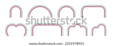 sweet pastel rainbow archway illustration vector collection