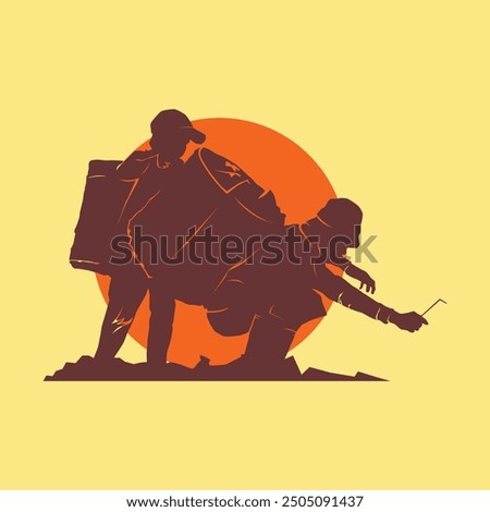 Indonesian people silhouette vector design