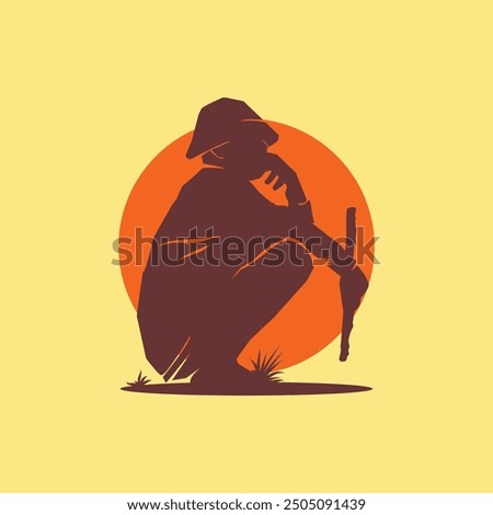 Indonesian people silhouette vector design