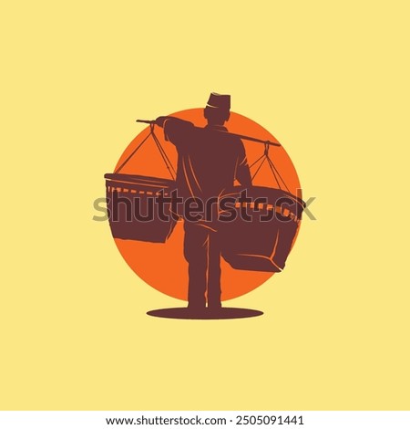 Indonesian people silhouette vector design