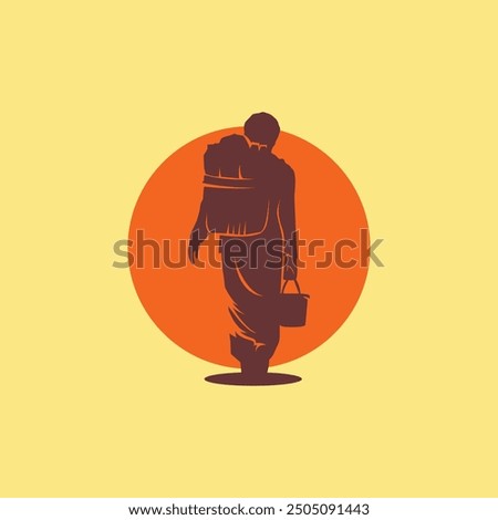 Indonesian people silhouette vector design