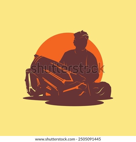 Indonesian people silhouette vector design