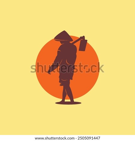 Indonesian people silhouette vector design