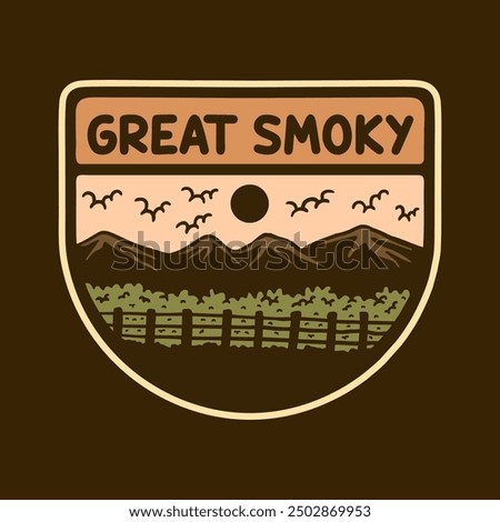 Illustration vector graphic of GREAT SMOKY NATIONAL PARK BADGE LOGO for apparel design merchandise, such as logos on product packaging