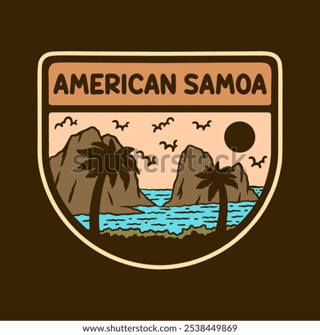 Illustration vector graphic of AMERICAN SAMOA NATIONAL PARK BADGE LOGO DESIGN VECTOR ILLUSTRATION for apparel design merchandise, such as logos on product packaging