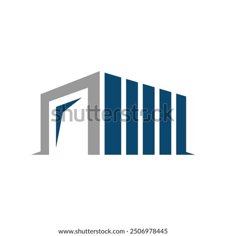 abstract modern box car garage public self storage Logo design vector illustration