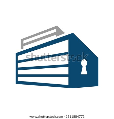 abstract modern box car garage public self storage Logo design vector illustration