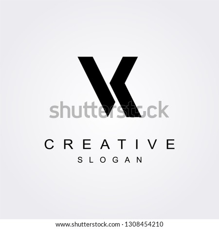 VK V K letter logo with bold shapes and luxury icon. Initial logo concept vector.