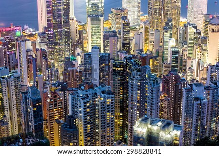 Crowded Apartment Building in Hong Kong
