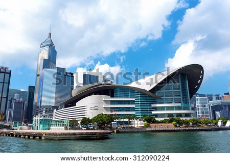 Hong Kong - August 4 2015: The Hong Kong Convention and Exhibition Centre ( HKCEC ) is one of the two major convention and exhibition venues in Hong Kong.