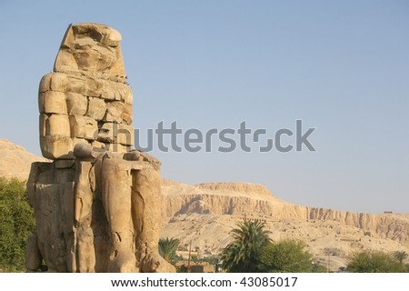 colossus of memnon  in the valley of the kings overlooking Thebes